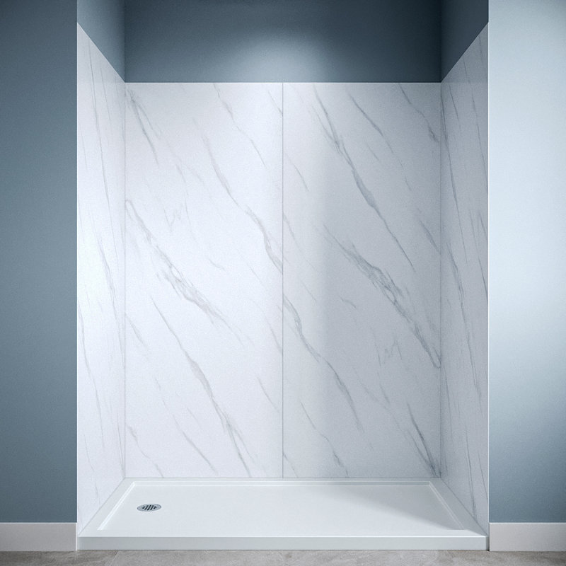 Streamline DSH-1760-196 L 30 po x l 60 po x H 76 po entourage de douche en alcôve à finition collée blanc