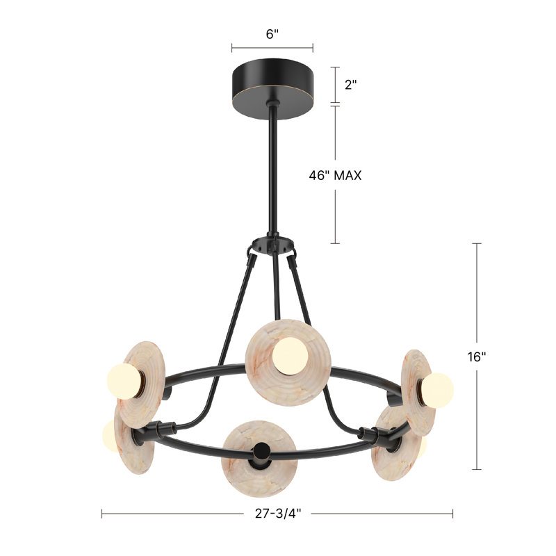 Dahlia 28-in Urban Bronze dimmable LED Chandelier, Oil Rubbed Bronze