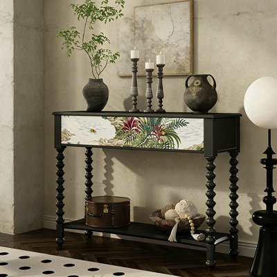 Console à tiroir à motif floral