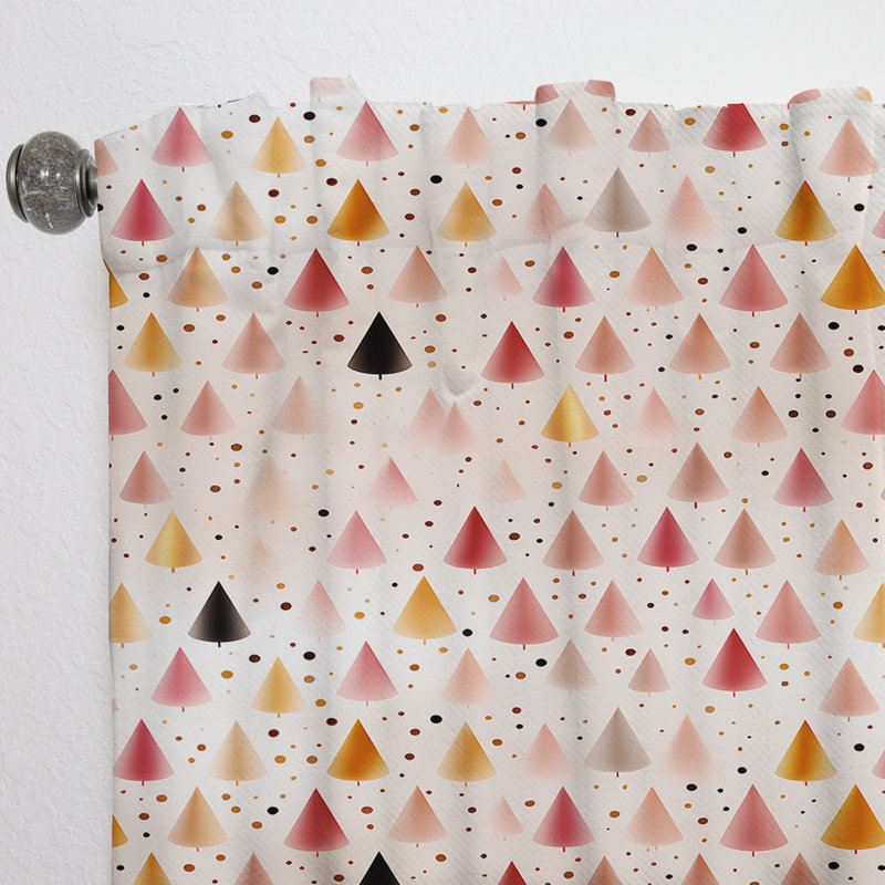 Motif de petits triangles en rose clair I - Rideau obscurcissant géométrique abstrait - 1 panneau, L 52 po x L 84 po
