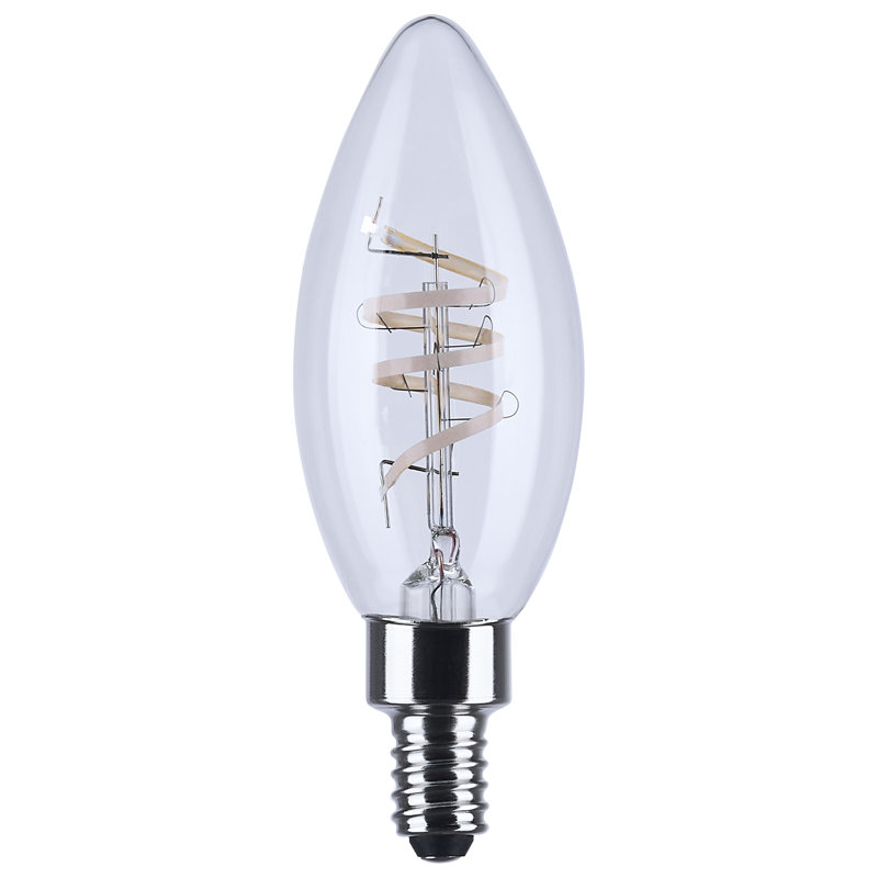 Filament E12 de 4 watts à filament gris B12 avec filament en spirale gris 2700K 120 Volt, 2700 Kelvins