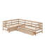 Lit plateforme simple en forme de L avec trois tiroirs de rangement-114335887
