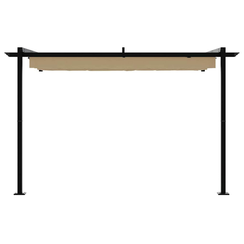  Wall Mounted Gazebo Anthracite Steel, Taupe, 300" H x 300" W x 300" D