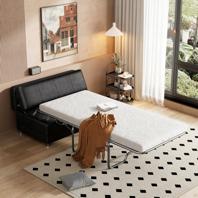 Lit simple avec repose-pieds pliant