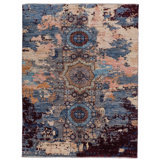 High-Quality Hand-Knotted Red And Blue Area Rug