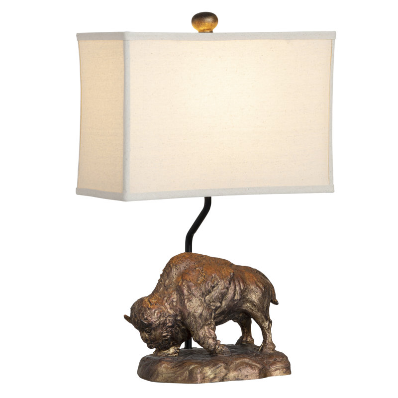 22.5" Resin Table Lamp With Oatmeal Shade