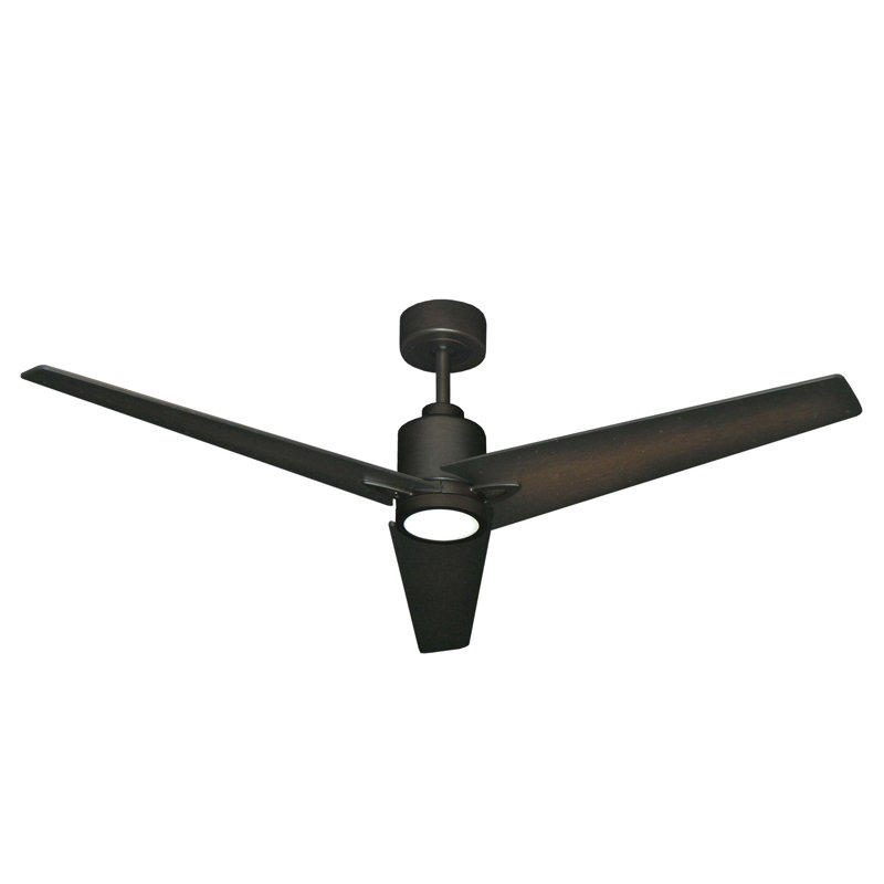 Kayella 52'' Ceiling Fan with LED Lights, Oil Rubbed Bronze with Walnut Blades