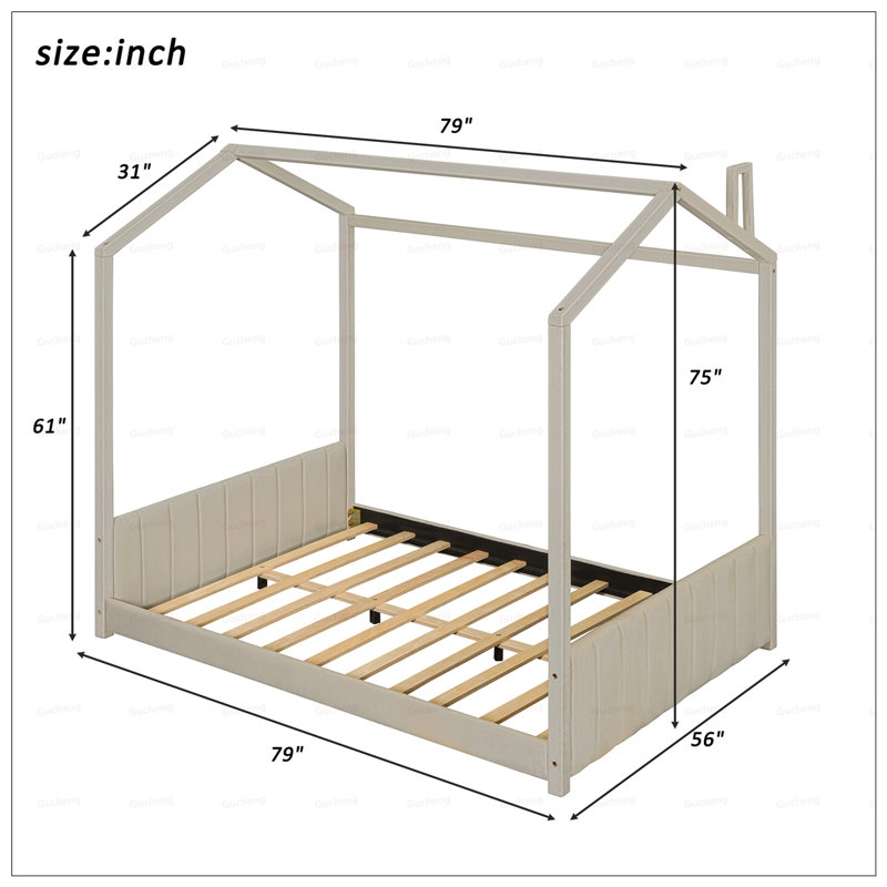 Lit en bois unique de style maisonnette pour le plaisir des enfants, un sommeil confortable et un jeu imaginatif