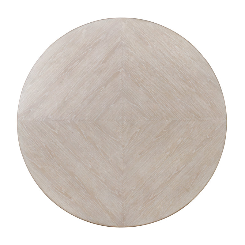 Cadence Round Solid Oak Dining Table, Sand Cerused