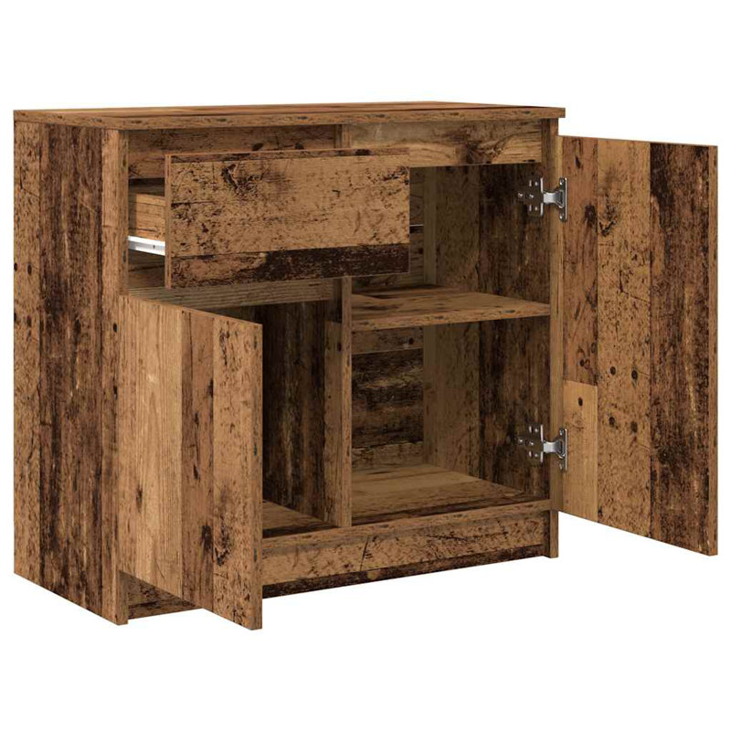 Sideboard With Drawer 71X35x65 Cm Engineered Wood, Old Wood