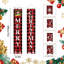 Décorations de Noël pour l'extérieur, ensemble de panneaux de porche, bannière de porte écossaise rouge noir Buffalo, décorations de joyeux Noël suspendues
