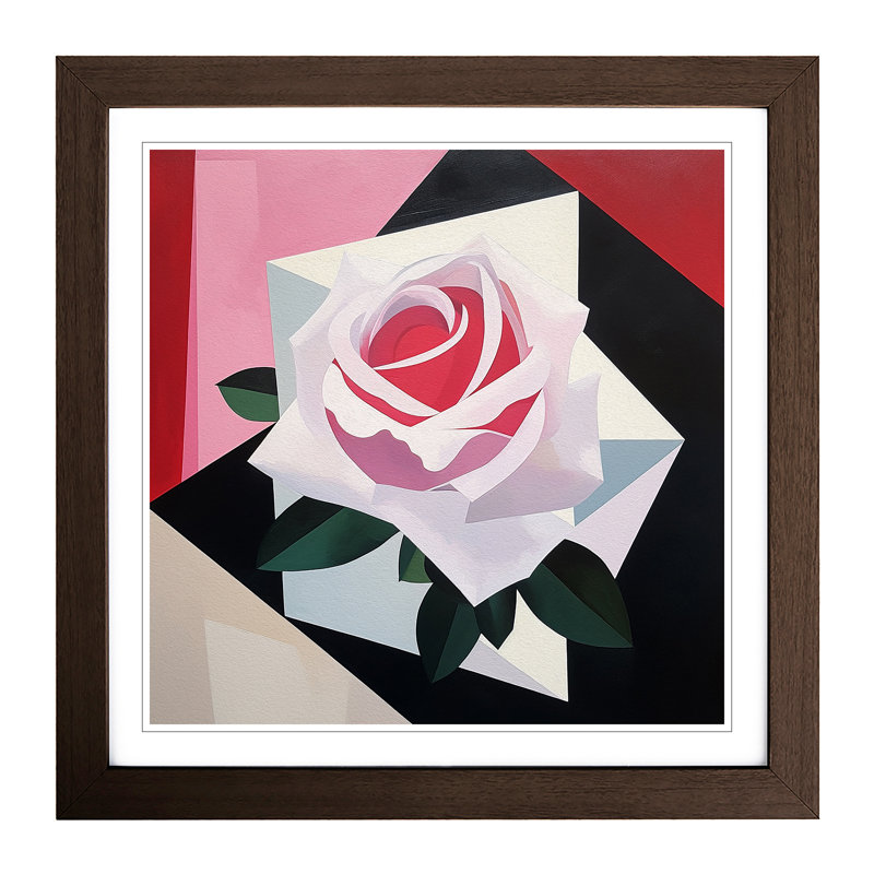 Rose Suprematism No.1 - Framed Print, Walnut