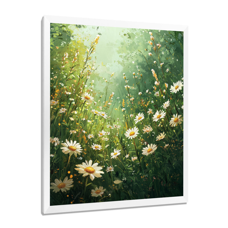 Naugle - art mural floral, H 20 po x l 12 po, Reproduction encadrée d'une seule photo, Blanc