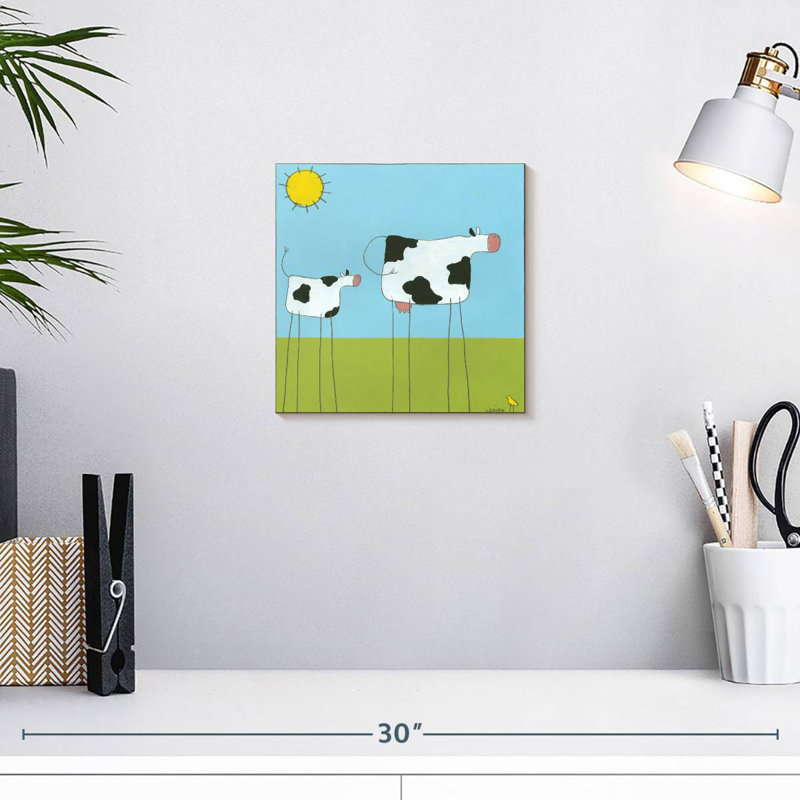 Crowle Stick-Leg Cow I, 10" H x 10" W