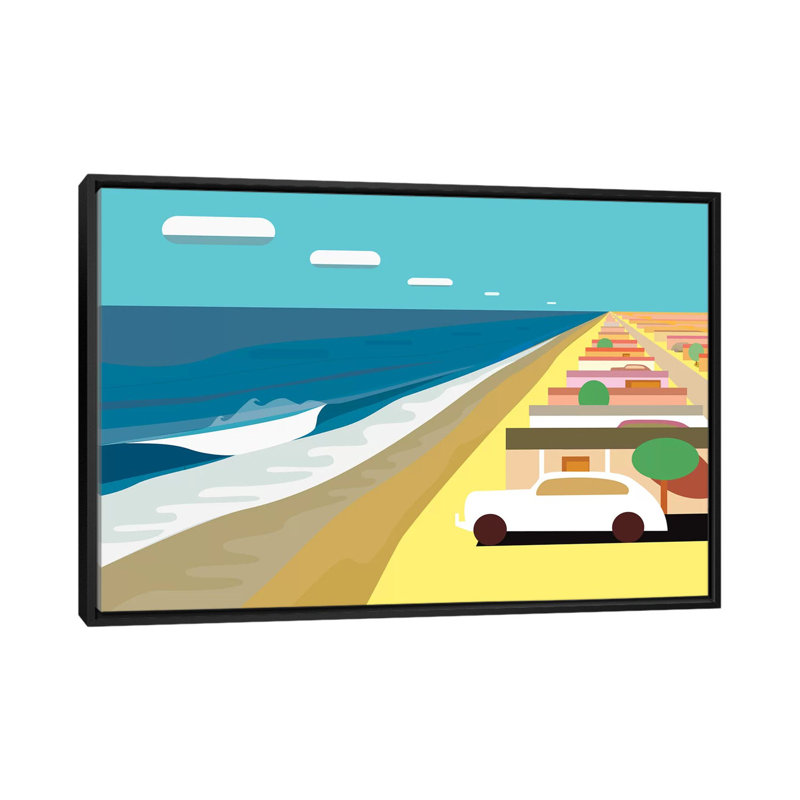« fêtes camp », reproduction sur toile, H 18 po x l 26 po x P 1,5 po, Toile avec cadre noir, Pas de tapis