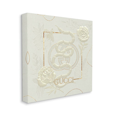 «Bright Fashion Brand Glam Snake White Floral» par Ziwei Li - impression d'art graphique