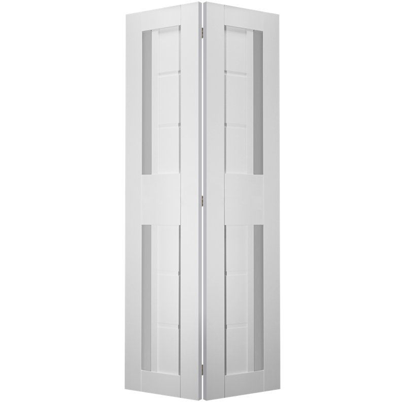 Porte pliante à panneaux en bois et verre préfini Esta, 36 po x 80 po, Blanc