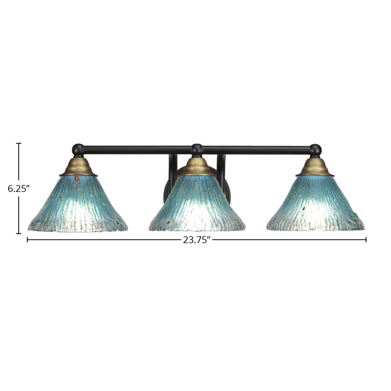 Ayrshire 3-Light Bath Bar, Matte Black/Brass