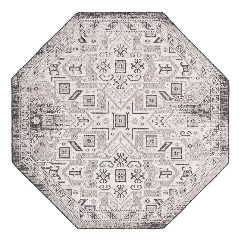 Tapis intérieur / extérieur bleu Alucard Southwestern, Octogone 7 pi 10 po x 7 pi 10 po