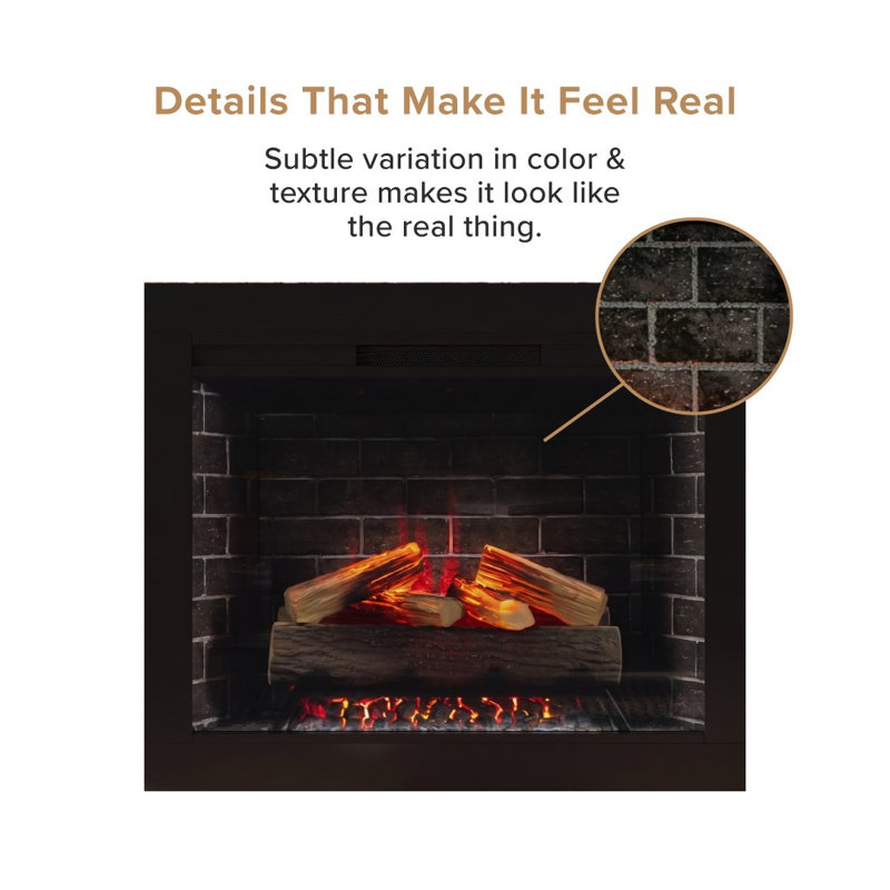 Electric Smart Fireplace with Heat, 23-Inch