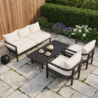 Ensemble de canapé d'extérieur avec table basse, sièges de patio et coussins