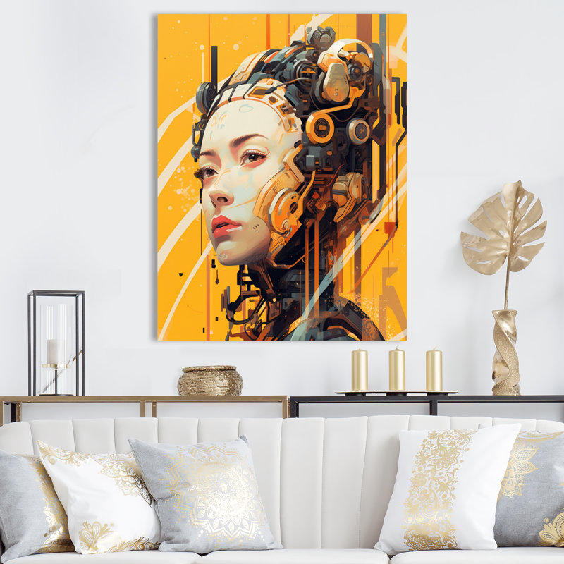 «Femelle Robotic Fantasy I», reproduction sur toile, Toile tendue, H 44 po x l 34 po x P 1,5 po