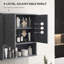 Armoire de salle de bain murale grise, avec style et tablette réglable pour la salle de bain de l'armoire Essentials, étagères de rangement ouvertes