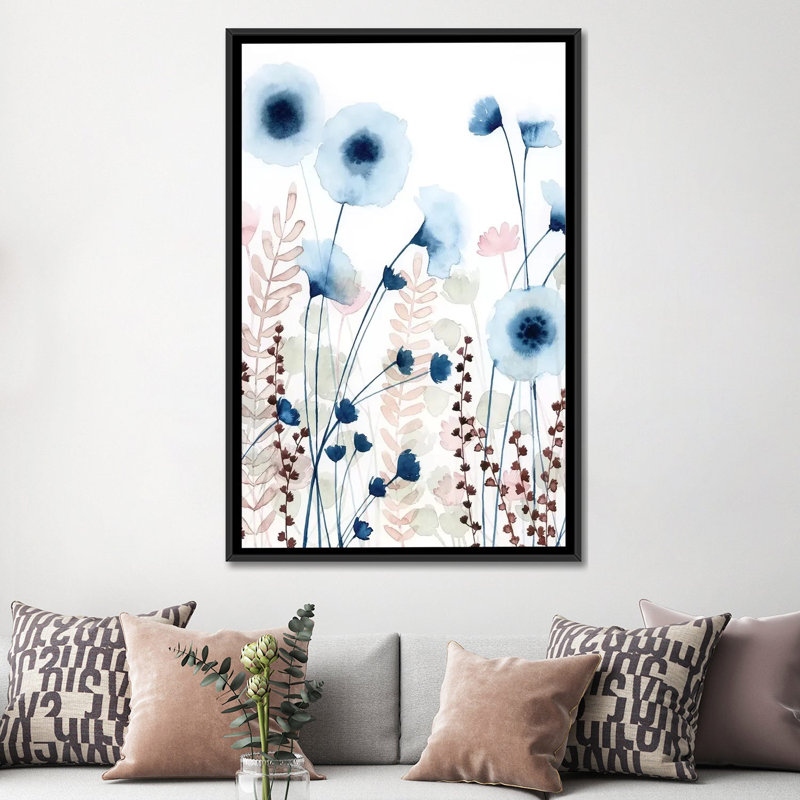 " Sweet Flower Field II " by Grace Popp, 26" H x 18" W x 1.5" D, Black Framed Canvas, No Mat