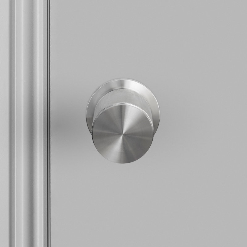 Cylindrical Knob with Round Rosette, Steel