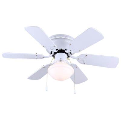 30" Rosalita 6 - Blade Standard Ceiling Fan with Pull Chain and Light Kit Included