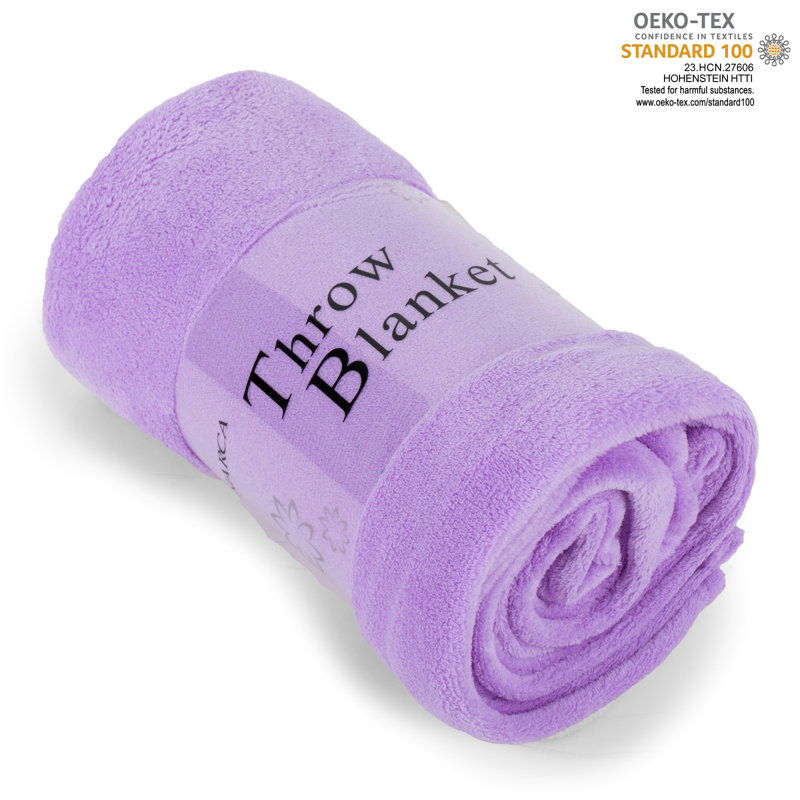 Knitted Throw Blanket, Light Purple