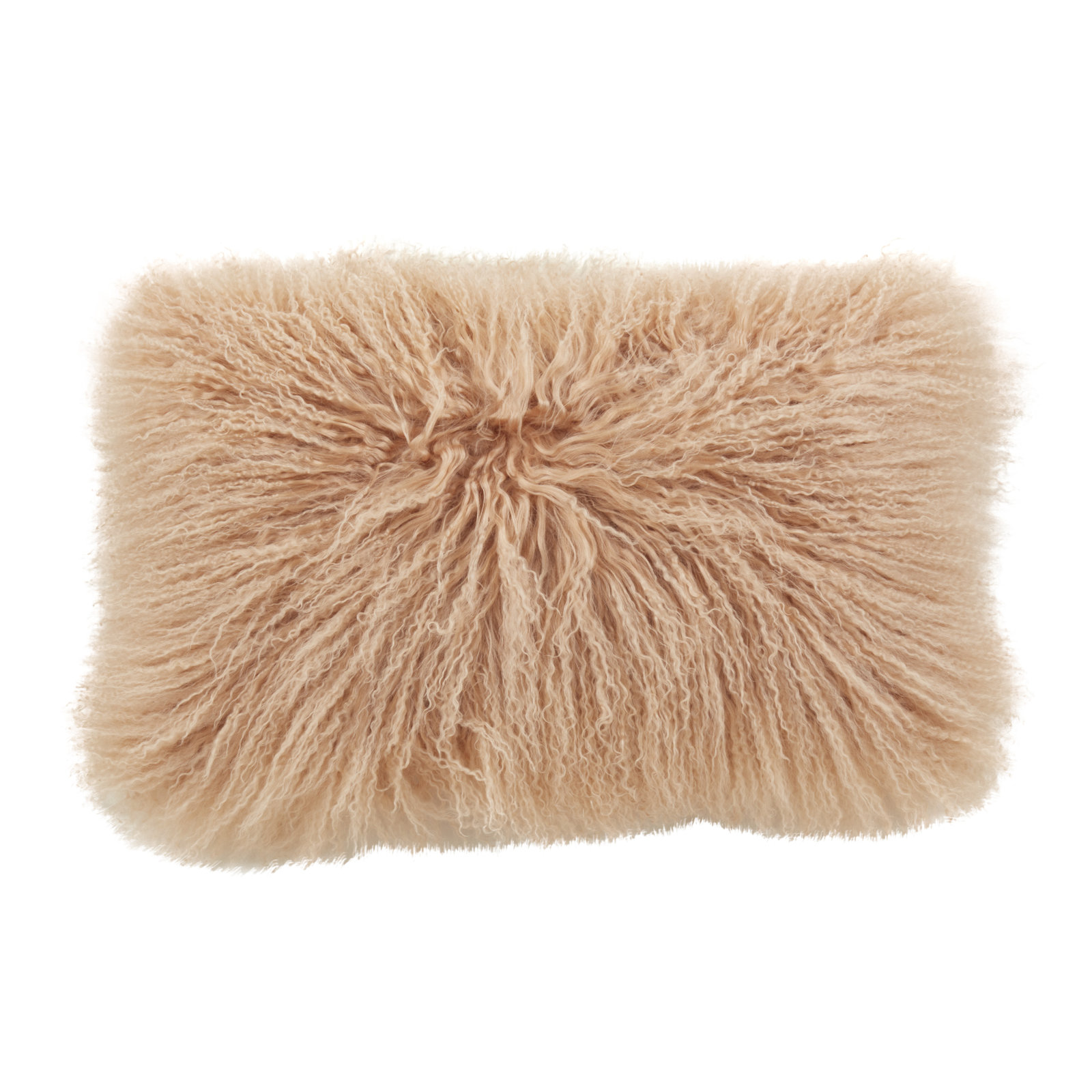 Iyana Wool Lumbar Throw Pillow, 12"H x 20"W, Peach