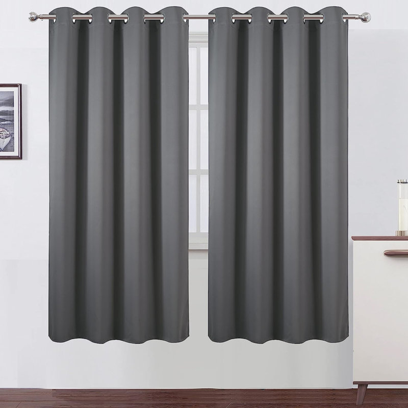 Curtain Pair, 52" W x 72" L, Gray