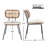 Basilina Vegan Leather Dining Chair with Rattan Back (Set of 4)-94398048