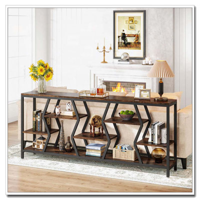 Console avec tablettes de rangement en bois à 4 niveaux