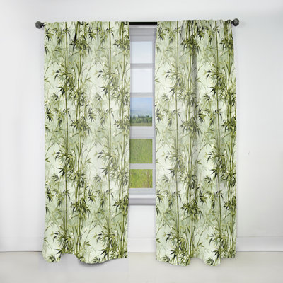 Bambou Zen Tropical Motif III - Rideau floral - Rideau floral obscurcissant - 1 panneau