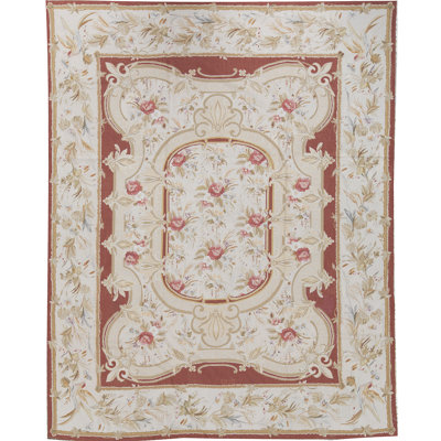 Tapis beige noué à la main de haute qualité