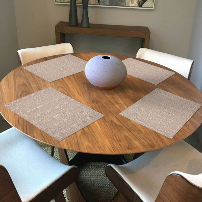 Salena Vinyl Rectangle Placemat, Sand