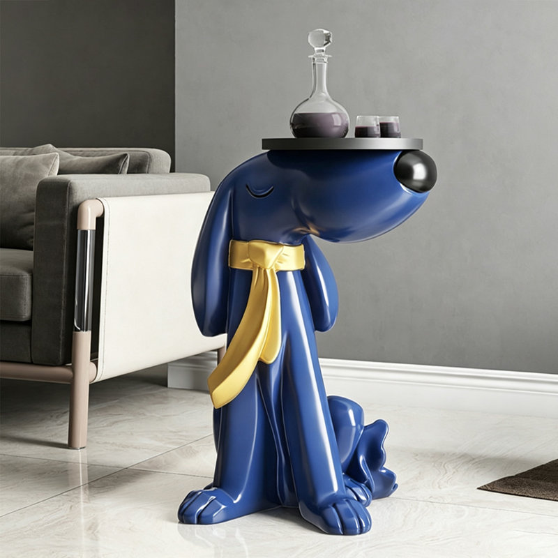 Blue Dog shape Resin Decorative Object, Blue