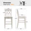 Tabouret de bar double à hauteur de comptoir en bois massif-811387718-811387712