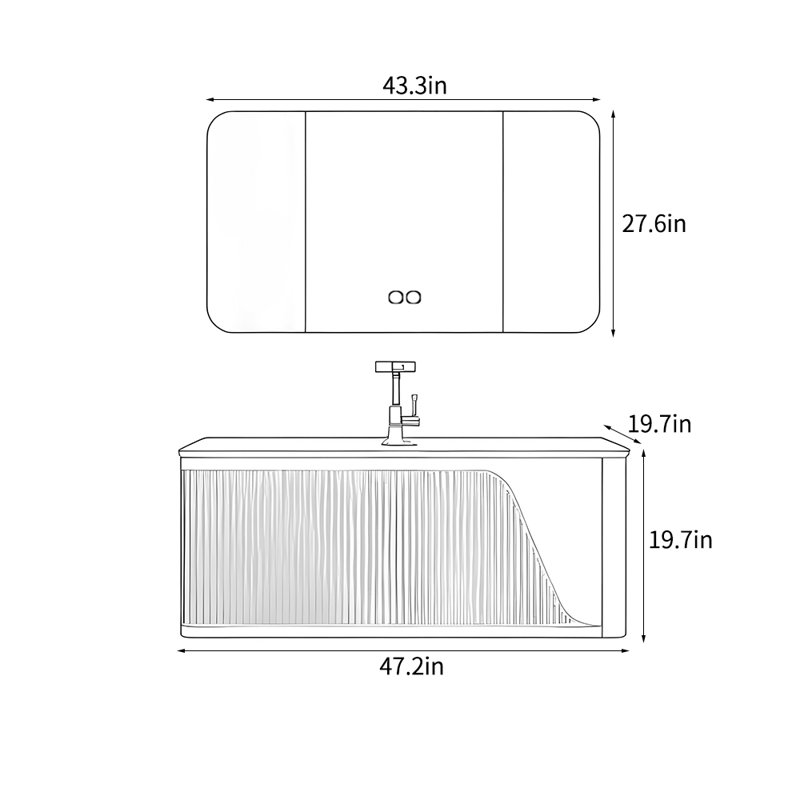 Nordic style simple bathroom cabinet