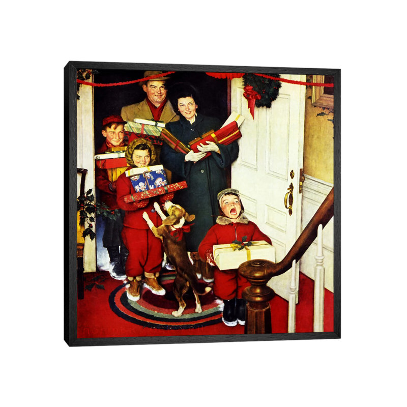 Norman Rockwell - Print on Canvas, 45.72 cm H x 45.72 cm W, Black Framed