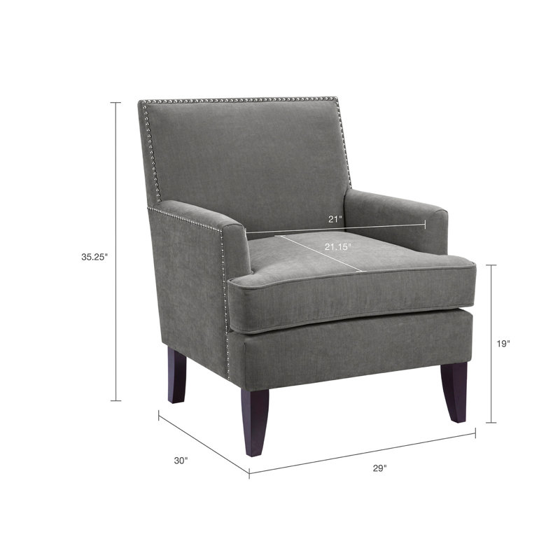 Fauteuil sur rail - gris, mousse haute densité, 100%, pieds en bouleau avec finition, style accessoire de décoration intérieure, siège en mousse, tissu, pour un style élégant
