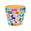 Ensemble de 2 cache-pots multicolores à mosaïque de fleurs
