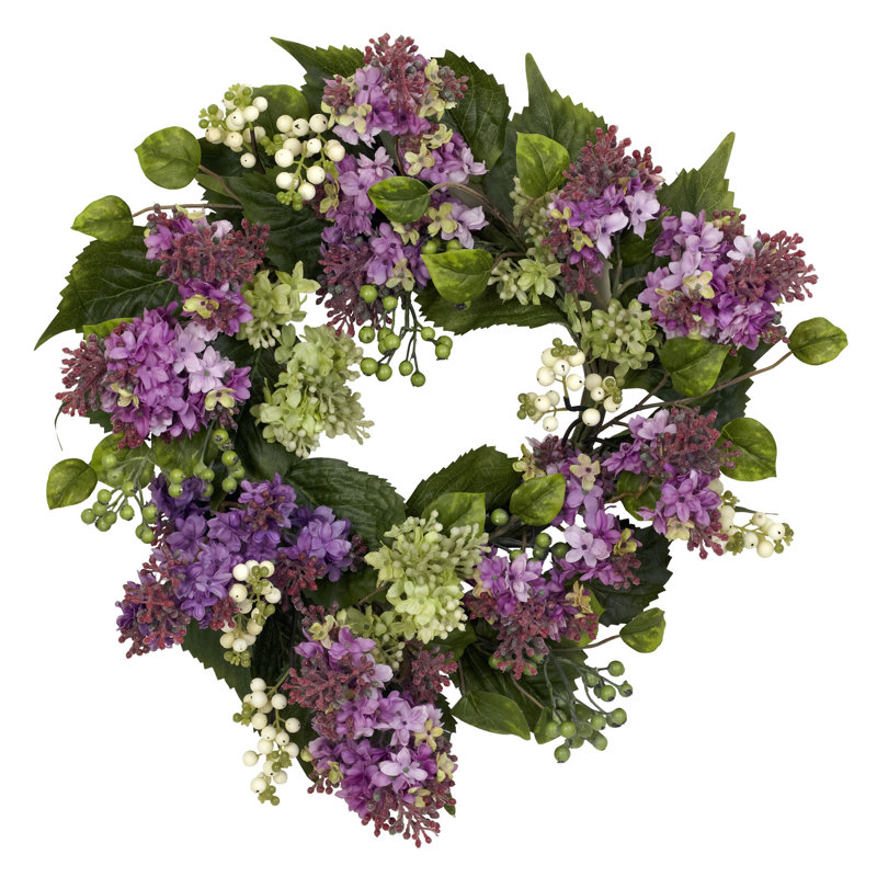 Faux Lilac Plastic 20'' Wreath