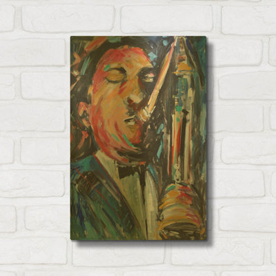 'Sax Man' By JD Gold Metal Wall Art, 12" x 16"