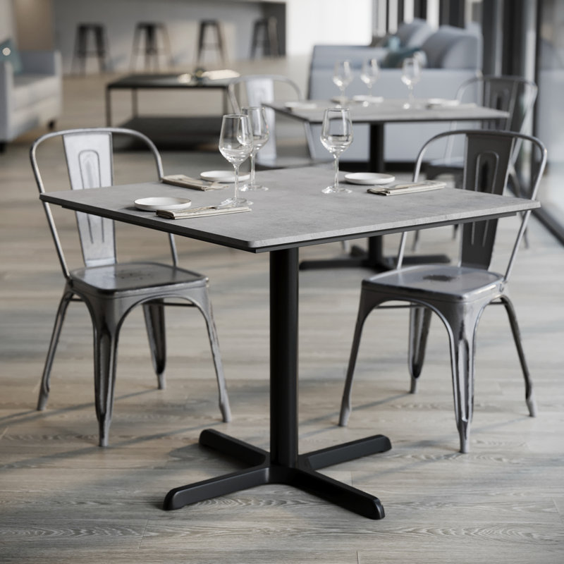 Plateau de table commercial à surface lisse avec base entrecroisée à hauteur de table, 29.5"H x 36"L x 36"W, Gray