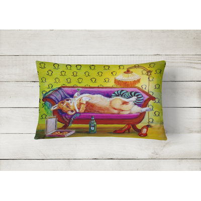  Corgi Home Alone Fabric Indoor/Outdoor Throw Pillow