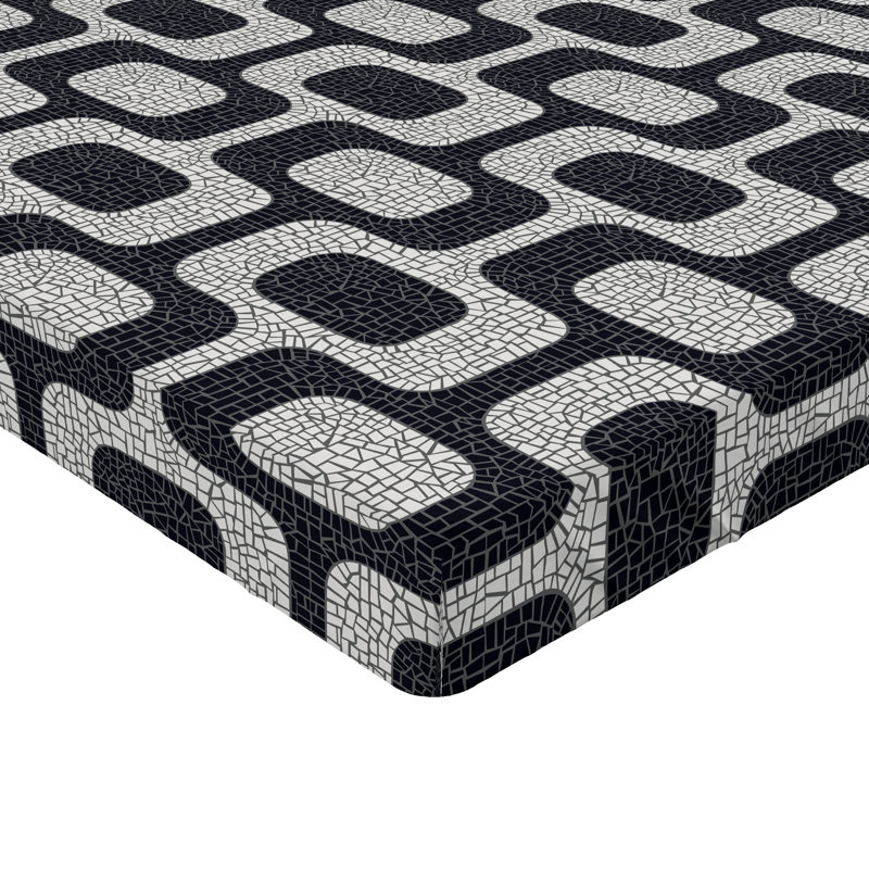 Ensemble de 2 draps-housses Ambesonne, Drap-housse très grand californien, Noir, gris pâle, blanc / géométrique