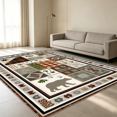 Tapis rustique 1PC pour le salon, doux et confortable, adapté à toutes les saisons, facile à entretenir, lavable à la machine, tapis de table sous la table convenant à la chambre à coucher, à la salle à manger, au couloir, au patio, au bureau et à la maison
